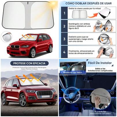 Parasoles de Coche,Parasol para Parabrisas de Coche,Parasol Plegable para Parabrisas de Auto,Que Bloquea Rayos Solares UV y Rayo