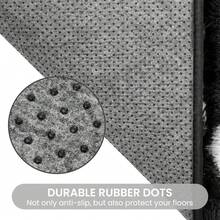 Treeboy Fluffy Area Rug Thick & Shaggy Carpet For Living Room & Bedroom Floor, Home Decor Anti-Slip Soft Carpet Floor Mat - Black and White Wave Pattern - View 7