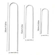 10/20/30/50pcs (3.94/5.91/7.87 Inches) Curved U-Shaped Metal Ground Nails, For Securing Succulents, Watering Hoses And Holiday Decorations, Includes Garden Plant Clips, Garden Stakes, Heavy Duty Garden Pegs, Tent Pegs, Camping Tools - Multicolor - View 3