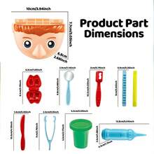 11件套牙医橡皮泥套装，包含逼真的牙齿模型、橡皮泥和玩具医疗器械，儿童手工玩具，模拟补牙、刷牙等过程，增强动手能力和口腔认知，适合角色扮演、亲子互动、生日派对、节日礼物。 - 彩色 - 查看 8