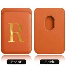 Ví đựng thẻ từ MagSafe, ví từ tính mạnh hơn với nam châm tích hợp, ốp lưng điện thoại từ tính và khe đựng thẻ phù hợp với Apple 12/13/14/15/16 Pro Max và các ốp lưng điện thoại MagSafe, họa tiết chữ cái A-Z. - trái cam - Xem 11