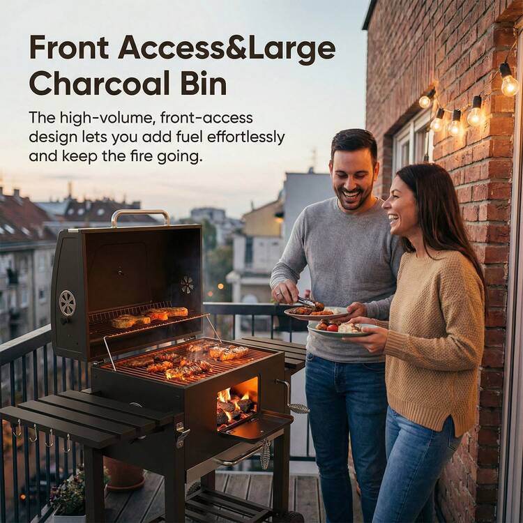 TABU 54 Inch Charcoal BBQ Grill, 577 Sq.In Cooking Area Outdoor