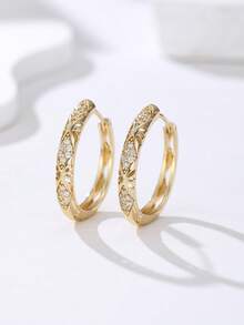 1 Pair Bohemian Micro Patterned Synthetic Zirconia Women's Earrings, Suitable For Daily Parties And Banquets - Earrings - View 7