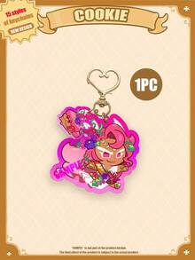Acrylic Cartoon Character Keychain, COOKIE RUN, COOKIE KINGDOM, Anime Pattern, Car Key Chain, Keyring, Bag Pendant, Special Gift For Friends - Cookie and Cake Combination Design - View 25