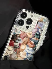 1pc Fashionable Personalized Oil Painting Crowd Graphic Aesthetic Pattern Full Coverage Transparent TPU Soft Phone Case Compatible With IPhone 17/17Pro/16/16Pro/16Plus/15/15ProMax/15Pro/11/12/13/14ProMax/12Mini/13Mini/11Pro/11ProMax/12Pro/12ProMax/13Pro/13ProMax/14Pro/14ProMax, Creative Premium Feel - Multicolor - View 2