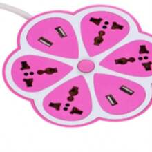 PS033 Multicontacto Diseño Floral con 4 Puertos USB - Tipo de Enchufe A USA (110-127V) - Ver 1