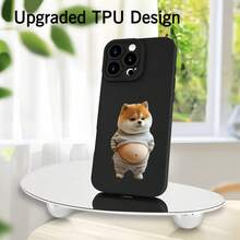 携帯電話ケース - カジュアルなアパレルの柴犬デザインのソフトな保護するケース。  7/8/X/XS/XR/11/12/13/14/15/16 Plus Pro Max Miniに対応。 ガールフレンド、ボーイフレンド、家族、友人へのホリデーや誕生日プレゼントに最适です。 - ブラック - チェックする 3