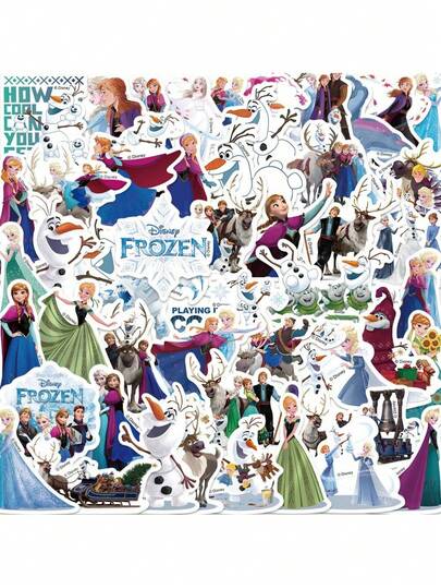  50pcs Disney Authorized "Tangled", "Frozen", "Sofia The First" Waterproof Stickers, Featuring Characters Like Elsa, Anna, Sofia, Winnie The Pooh, Suitable For Water Bottles, Laptops, Phones, Cars, Helmets, Computers, Collectibles, Gifts For Friends And Fans
