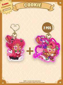 Acrylic Cartoon Character Keychain, COOKIE RUN, COOKIE KINGDOM, Anime Pattern, Car Key Chain, Keyring, Bag Pendant, Special Gift For Friends - Cookie and Cake Combination Design - View 16