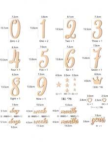 29 pièces Cartes de jalons mensuels en bois, accessoires de photographie thème lune nouveau-né, accessoires durables pour séance photo mensuelle, célébration d'anniversaire - décorer - Voir 7