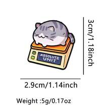 可爱卡通猫牛珐琅徽章动物虎鲸搞笑浣熊语录胸针金属翻领别针徽章背包服装配饰珠宝朋友礼物 - 黑色 - 查看 20