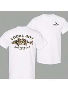 Local Boy Outfitters Camo Redfish-Shirt – Outdoor Graphic Tee Men & Women, Fishing Style, Womenswear Top - 白色 - 查看 9