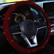 1 chiếc bọc vô lăng xe hơi đính đá lấp lánh, sang trọng, thiết kế đá lấp lánh trang nhã, co giãn, không có vòng bên trong, phù hợp với hầu hết các dòng xe. - 1 chiếc bọc vô lăng đính kim cương - Xem 14