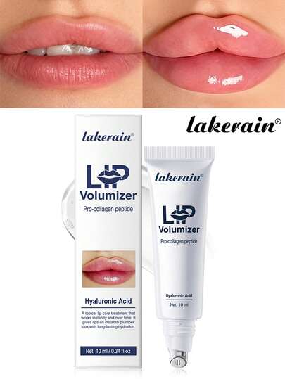 Suero instantáneo para aumentar el volumen de los labios Lakerain - Brillo duradero de resaltador líquido para labios, crea labios voluptuosos y carnosos - Apto para todos los tonos de piel clara y labios sensibles, color de labios brillante y sexy, efecto significativo de aumento de volumen de los labios, apto para mujeres y niñas, perfecto para el invierno, de moda, ideal para regalos de cumpleaños, Navidad y esencial para fiestas