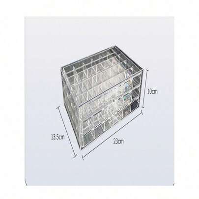 Organizador de pendientes, soporte organizador de joyas acrílico de 3 cajones, estante de exhibición de joyas transparente con 72 compartimentos.