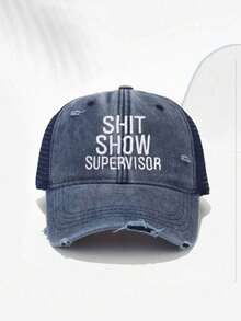 1顶绣有“SHOW SUPERVISOR”字样的做旧棒球帽，透气可调节户外高尔夫遮阳帽，男女皆宜，时尚弯檐遮阳帽，适合Y2K情侣佩戴 - 棒球帽 - 查看 26