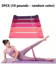 5pcs/Set Yoga Resistance Bands Home Fitness Kit, Made Of TPE Material With High Elasticity And Durability, Suitable For Yoga Squats And Glute Exercises To Strengthen Leg And Butt Muscles - Multicolor - View 9