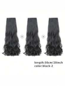 3pcs Wavy Long Curly Hair Extensions, Voluminous Hairstyle, Suitable For Daily Wear - Multicolor - View 10