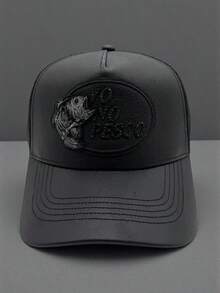 Gorra Dandy Hats Yo No Pesco Piel Negro Un Lisa Sin Chip - Multicolor - Ver 2