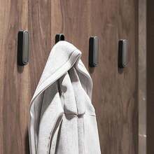 1-Piece Foldable Wall Hook Hidden Robe Towel Hat Hook Stainless Steel Hook For Home Kitchen Bathroom Matte Black Towel Rack - View 6