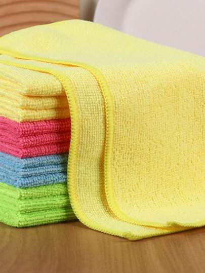 5pcs Pieces/Pack Of Ultra-Fine Fiber Cleaning Cloth, 11.5 "X 11.5" Random Color Cleaning Cloth, Absorbent Cloth, Kitchen Cloth, Glass Cleaning Cloth, Household Cleaning Multi-Color Soft Quick Drying Absorbent Sponge Set - Kitchen, Bathroom, Home, Household Goods Commercial