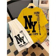 Men's Set 100% Cotton New York 1886 - Yellow - View 2