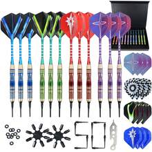 WIN.MAX 12pcs 18g Soft Tip Darts Gift Set, Soft Plastic Tip Darts Set, Professional Competition & Training Darts Accessories Combo, Compatible With Electronic Dartboards - Multicolor - View 12