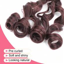 100g/Pack Brown French Curly 24 Inch Soft Braiding Wig, Pre-Stretched Fluffy Wavy Yaki Wig Suitable For Hair Extensions And Braiding - Multicolor - View 5