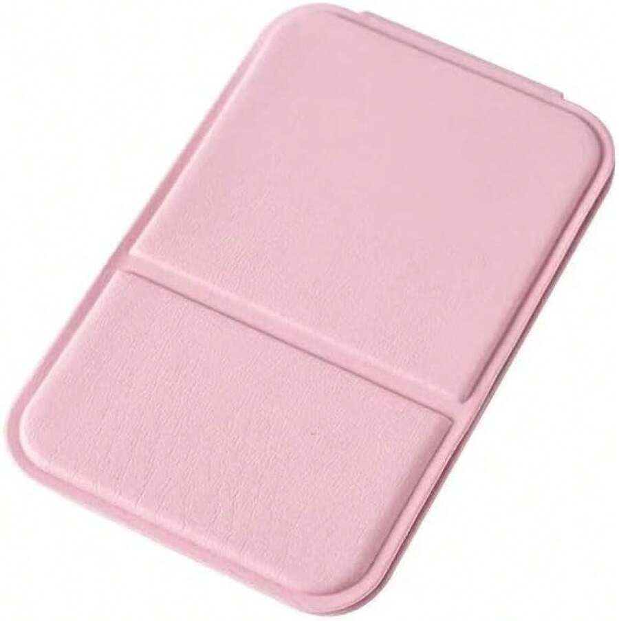 Ultra Thin Small Mirror, 5mm Pocket Mirror With PU Leather Cover, Dual-Side Folding Travel Makeup Mirror, Portable Compact Handheld Mirror For Women, Camping, Purse, Home, Office & Gift(Pink) - 粉色 - 查看 1