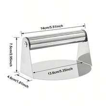 Steak Meat Press Plate, Stainless Steel BBQ Teppanyaki Squid Grill Meat Patty Mold - Silver - View 4