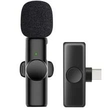 Bezprzewodowy mini mikrofon krawatowy kompatybilny z 'em i iPadem – bezprzewodowy podwójny mikrofon, plug and play, 2,4 GHz o ultraniskim opóźnieniu, wbudowany układ redukcji szumów, 5 godzin pracy, odpowiedni do tworzenia we dwie osoby, (akumulator 50 mAh) - Czarne - Zobacz 14