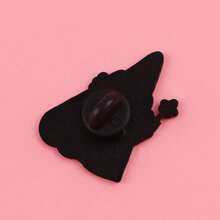 Lindo broche de metal con diseños de nutrias, gatos, sardinas de dibujos animados, ranas, zarigüeyas y frases sobre animales, para decorar ropa, mochilas, joyas y hacer regalos a amigos - Negro - Ver 9