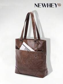 NEWHEY 防水PU皮革男士公文包，大容量笔记本电脑包，办公/商务旅行笔记本电脑包 - 彩色 - 查看 10