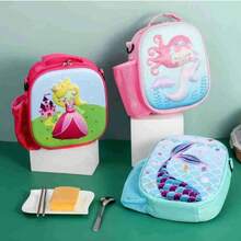 1 buah Tas Bekal Makan Siang Terisolasi EVA Bergambar Unicorn Kartun, Tas Kotak Bekal Termal Bergambar Hewan untuk Anak-anak dan Pelajar - MultiWarna - View 3
