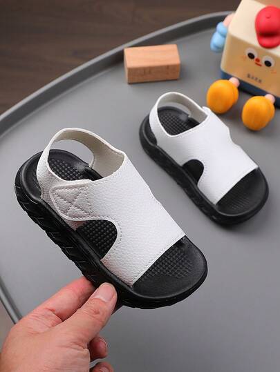 1 par de sandalias de verano para niños con , zapatos de suela blanda para niños/niñas, zapatos casuales de playa para niños pequeños, sandalias de estilo de moda para niños/niñas