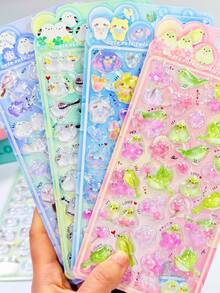 Nhãn dán trang trí 3D tái sử dụng, tự dính, nhãn dán tương tác cho trẻ em, nhãn dán trang trí hàng ngày, nhãn dán trang trí tiệc, trò chơi dán nhãn cho trẻ em, nhãn dán trang trí văn phòng và trường học. - Nhiều màu - Xem 1