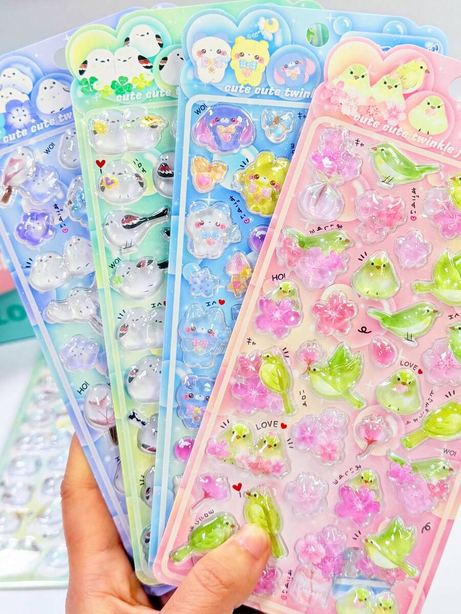 Nhãn dán trang trí 3D tái sử dụng, tự dính, nhãn dán tương tác cho trẻ em, nhãn dán trang trí hàng ngày, nhãn dán trang trí tiệc, trò chơi dán nhãn cho trẻ em, nhãn dán trang trí văn phòng và trường học. - Nhiều màu - Xem 1