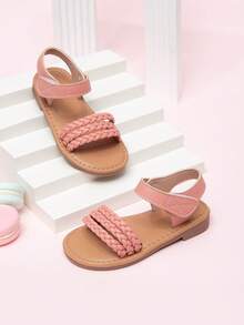 Sandalias planas minimalistas, casuales y cómodas para bebé - Rosa - Ver 3