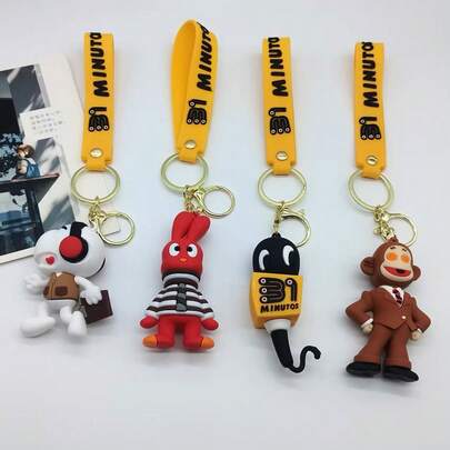 这款音乐派对人物钥匙扣造型动感，设计精美，细节清晰，质感细腻，搭扣结实顺滑。可用作包包挂饰和个性化装饰品。