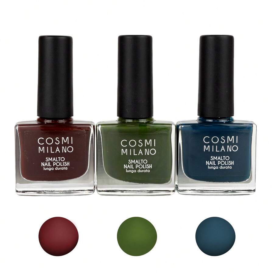 COSMI MILANO Esmalte de uñas - VERDE MILITARE 218+BLU PETROLIO 219+VINACCIA VINO 138 - Ver 1