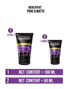 L’Oreal Paris 50/100ml Men's Professional Matte Cleansing Facial Wash, Activated Charcoal & Clay Dual-Action Formula, Deep Cleansing, Oil Control, Effective Against Blackheads, Suitable For Oily Skin, Daily Skincare, Outdoor Sports, Won't Clog Pores, Matte & Fresh Finish, Ideal For Men Seeking Effective Oil Control & Refined Pores, Comes In Regular & Travel Size, Perfect Gift For Him - Men's Oil Control Charcoal Anti-blackhead Cleanser - View 4