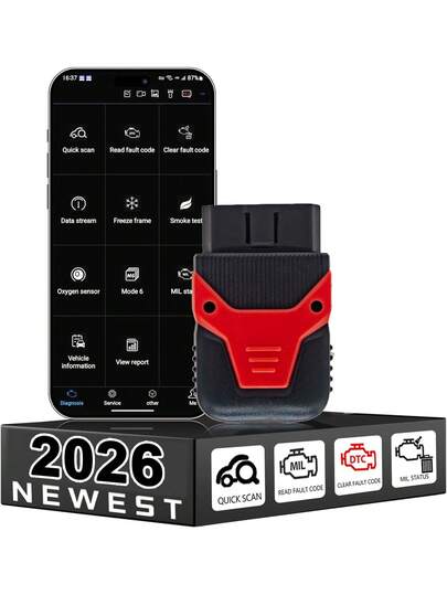 OBD2 Bluetooth Diagnostic Tool And Scanner - Advanced OBD2 Car Scanner And Motorcycle Diagnostic, Supports 40,000+ Trouble Codes, Compatible With IPhone, Android And All Vehicles 1996 And Newer
