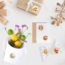 500pcs/Roll Cartoon Fox Washi Tape Stickers, Aesthetic 1 Inch With 10 Patterns Per Label Sticker Roll For Scrapbooking Self-Adhesive Sealing Stationery Cards Envelopes, Party Supplies Rewards Encouragement - Black - View 8