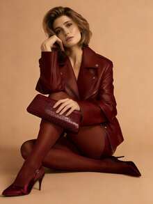 Wine Red Everyday Leggings - Soft & Non-See-Through, Versatile Tights For Casual & Office Wear - Burgundy - View 3