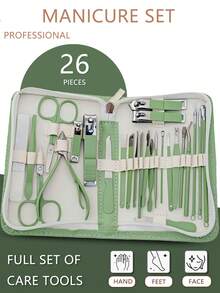 VCHOSE 42pcs Stainless Steel Manicure Set With Zipper Case, Nail Clipper, Nail File, Eyebrow Scissors, Beauty Care Tool For Men & Women - Multicolor - View 22