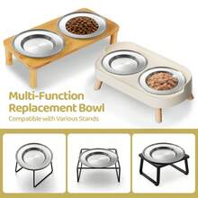 Stainless Steel Cat/Dog Bowl Set, Pet Feeding Anti-Splash Bowl, One-Piece Seamless Design Easy To Clean, Stackable, Suitable For Dry/Wet Food And Water, Applicable To Various Pet Feeding Scenarios - - - View 6