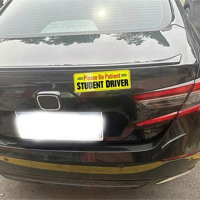 3pcs Multi-Color Magnetic Reflective Stickers For New Drivers, Removable Magnetic Reflective Car Decals, Cute & Eye-Catching Safety Reminder For Keeping Distance, Essential For New Drivers