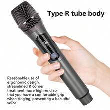 2个专业VHF无线手持麦克风系统，可充电接收器，电池续航6小时，传输距离100英尺，适用于唱歌、卡拉OK、教堂、演讲、婚礼、派对等场合。 - 查看 8