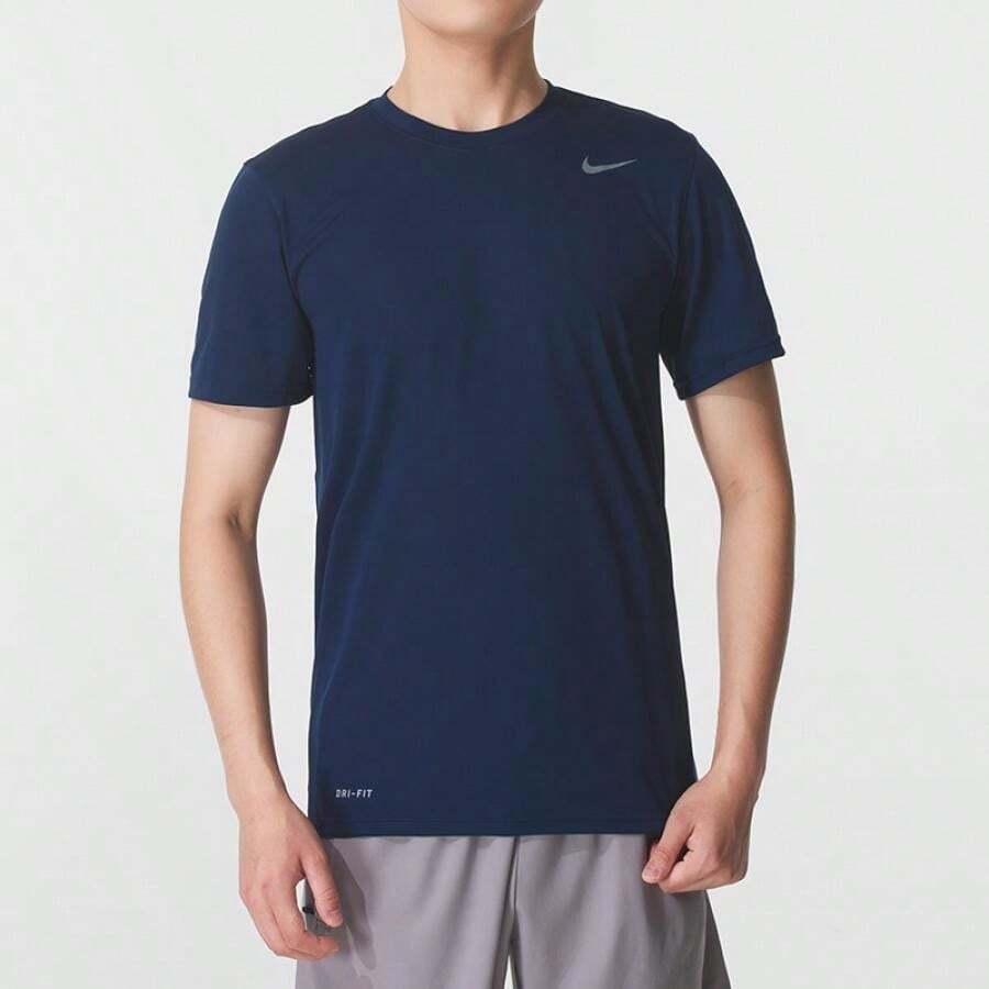 Nike TM LEGEND SS CREW ZTS Short Sleeve T-Shirt, Round Neck, Loose Fit, Blank Design, Men's Fitness & Running HF0507-419 - Navy Blue - View 1