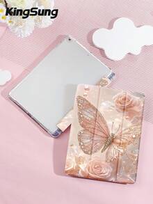 Kingsung Butterfly Pattern Tablet Protective Case, Compatible With 9.7/10.2/10.5/10.9/12.9/Pro 11, 10th Generation, Compatible With Samsung Galaxy Tab S6 Lite 10.4-Inch, Compatible With Kindle Paperwhite 12th Gen 2024, Released In 2022 Kindle (11th Generation), Soft Anti Fall, Intelligent Standing/Automatic Wake-Up/Sleep - Multicolor - View 2